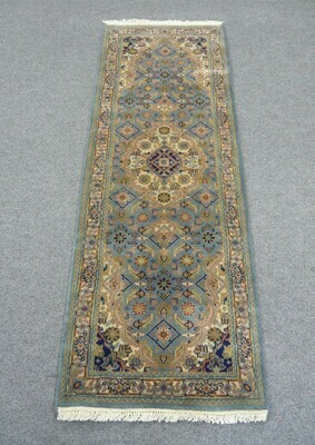 Indian Chakhari Runner 6' Lt Blue/Cream Indian Chakhari Runner 6' Lt Blue/Cream