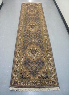 Indian Chakhari Runner Lt Blue/Cream Indian Chakhari Runner Lt Blue/Cream