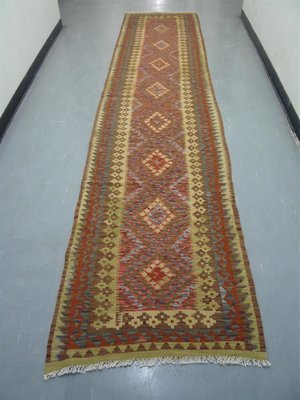 Natural Dyed Kilim Runner 12'9 Natural Dyed Kilim Runner 12'9