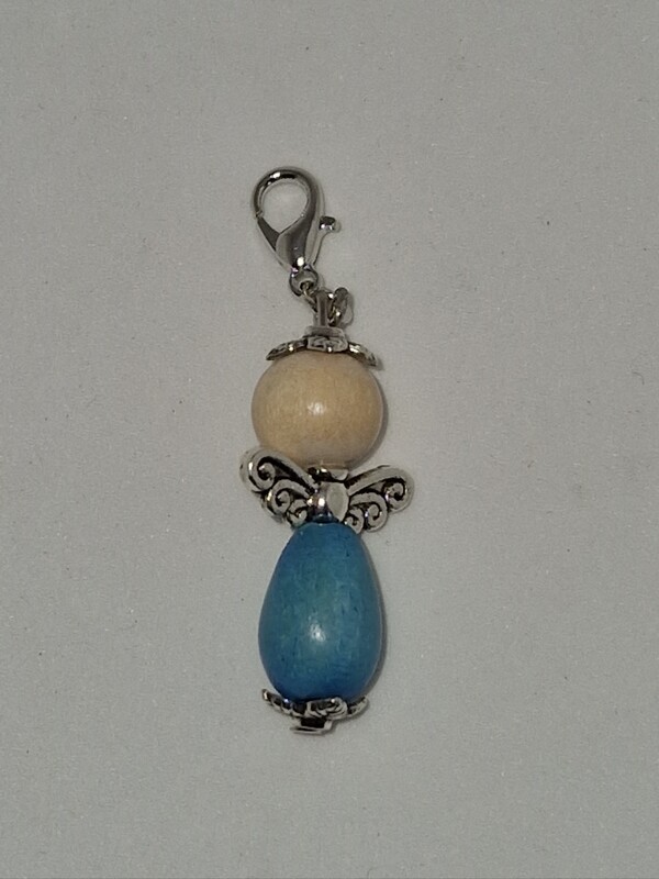 Beschermengel hout blauw