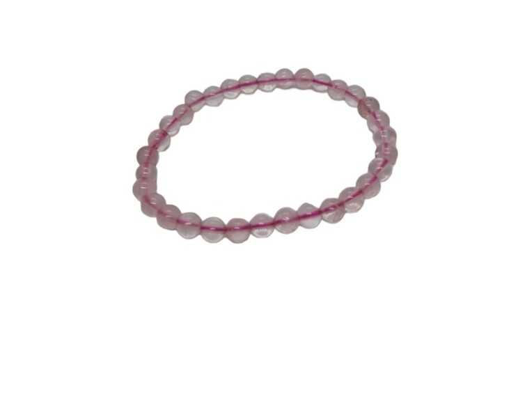 Rozenkwarts armband 6mm kralen.