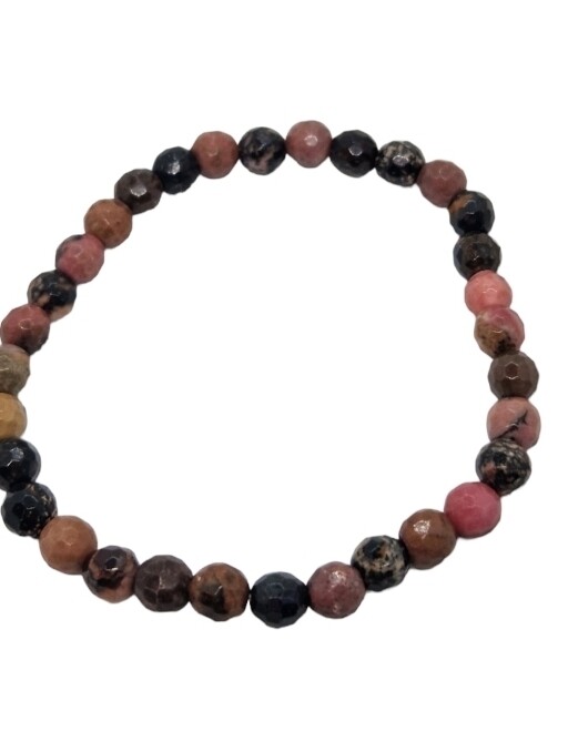 Rhodoniet Facet Armband 6mm.