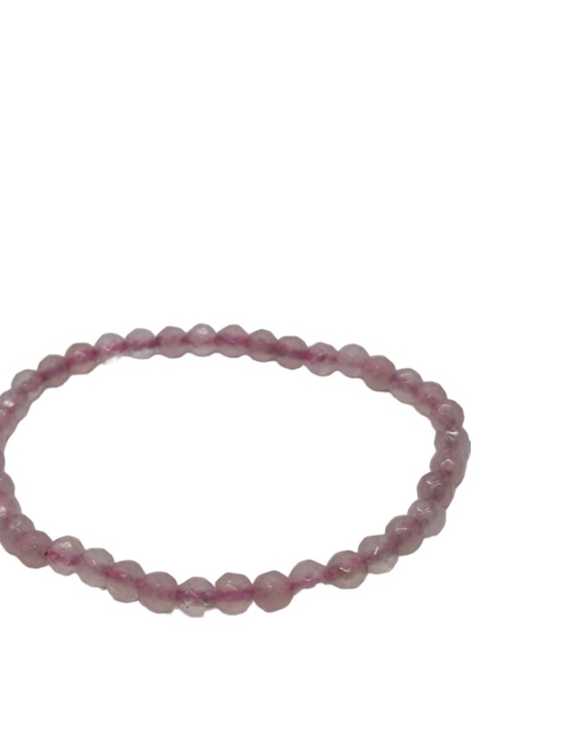 Rozenkwarts Facet Armband 4mm.