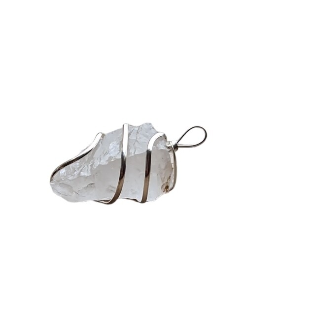 Ruwe Bergkristal wikkel hanger