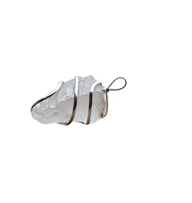 Ruwe Bergkristal wikkel hanger