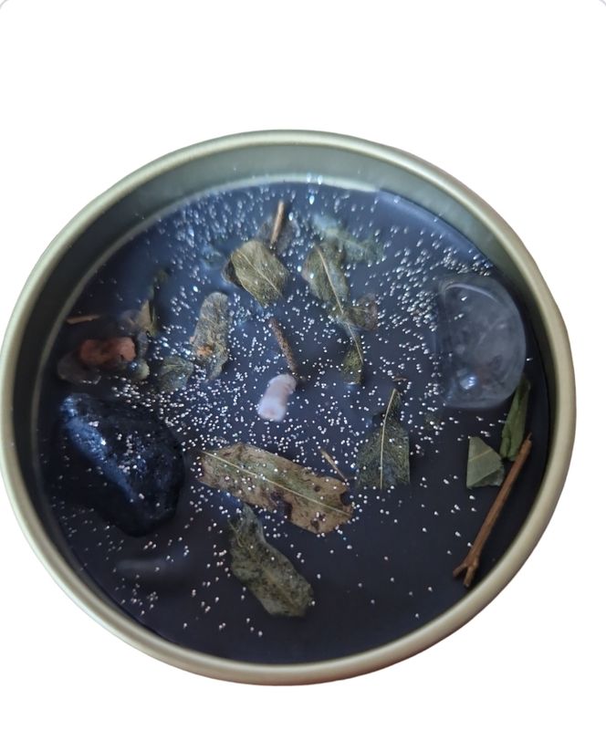 Edelsteen kaars - Bescherming - Patchouli