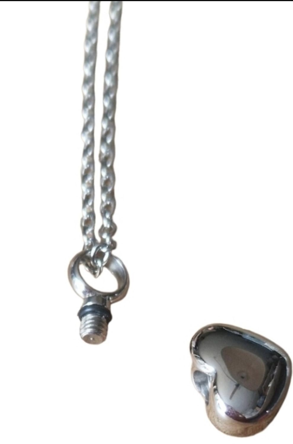 Ashanger hartje - zilver kleurig