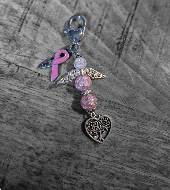 Sweet pink ribbon beschermengel levensboom.