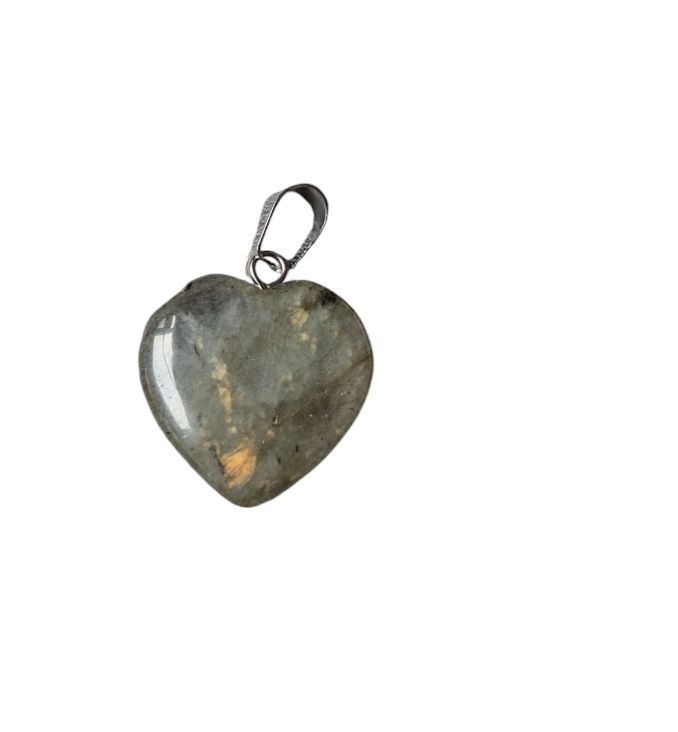 Labradoriet hart hanger 2cm