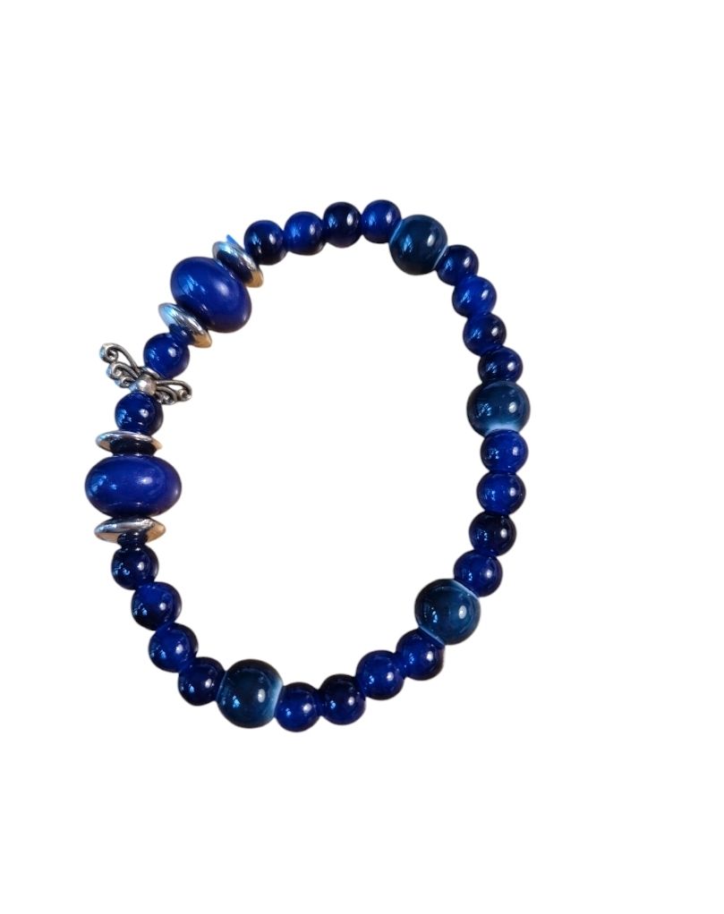Beschermengel armband cadeautje - donker blauw