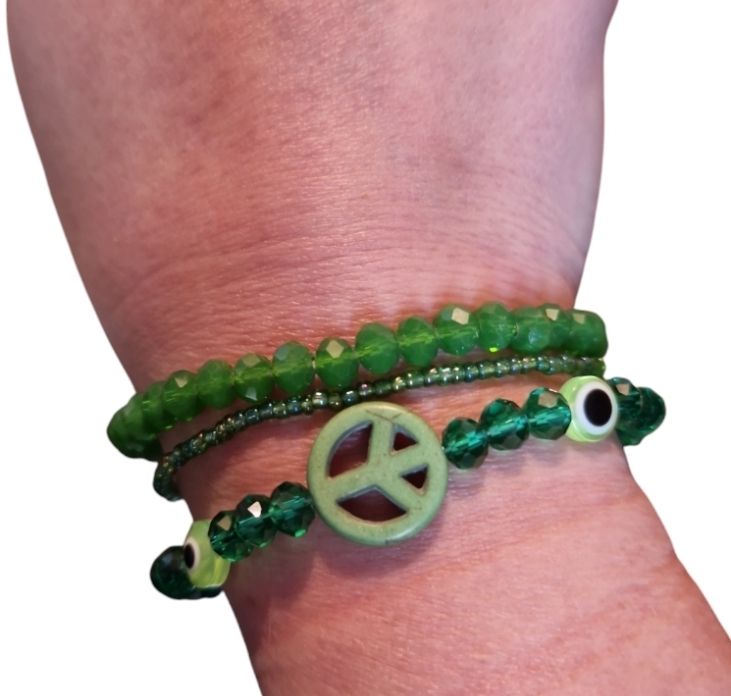 Peace armbanden set - forest green.