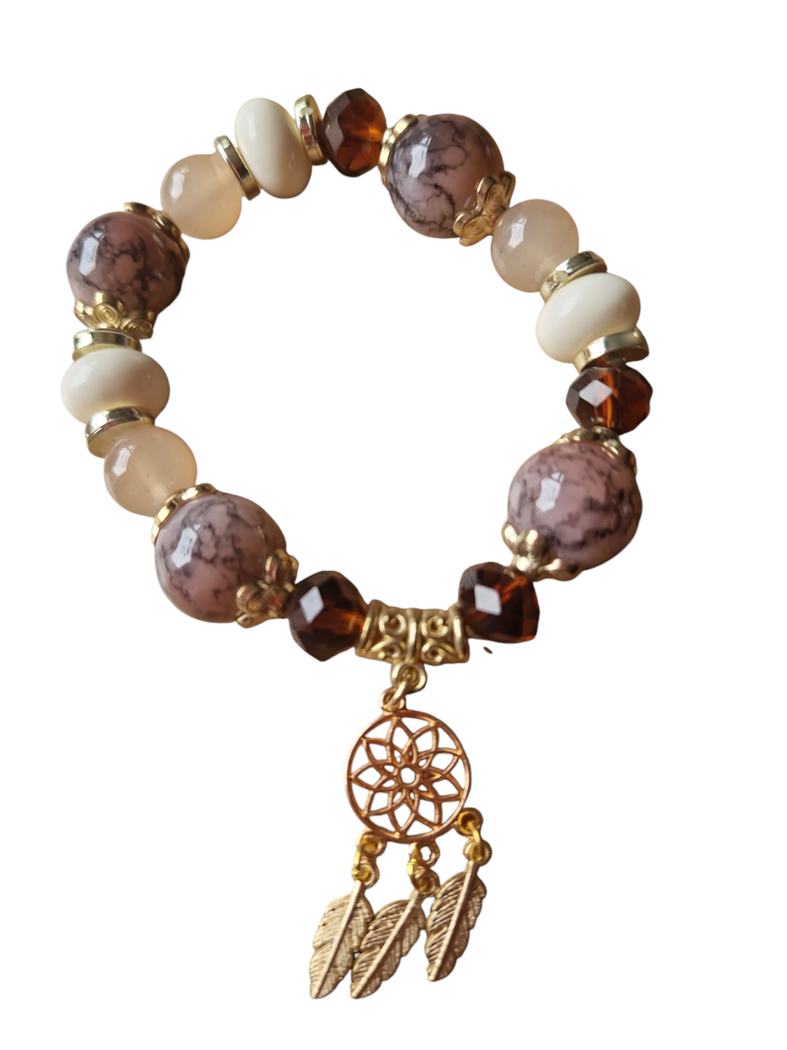Armband - Droomvanger - bruin tinten.