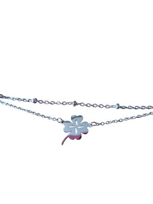 Geluks armband - klavertje vier - zilver kleurig