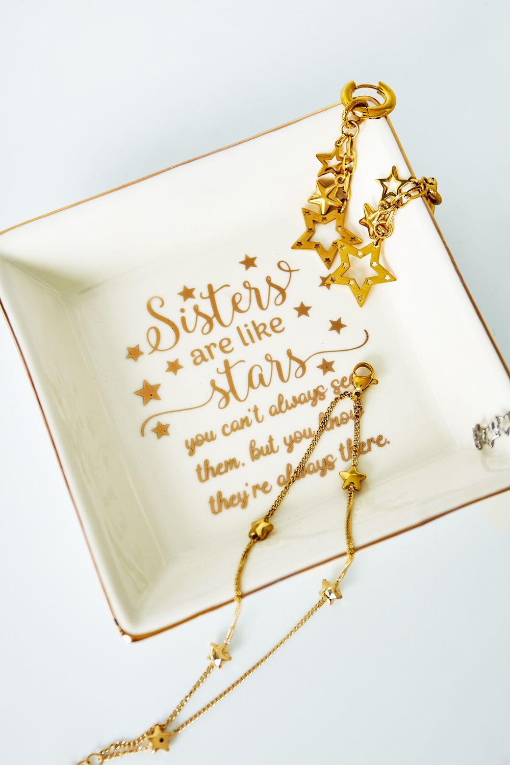 Sisters are like stars Schoteltje - Wit