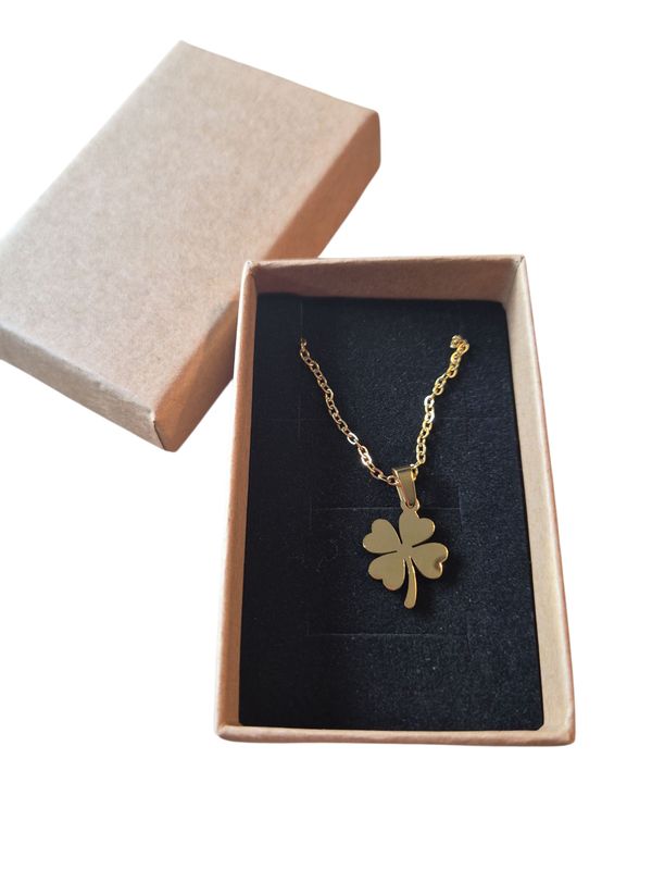 Geluks ketting - rvs - goudkleurig