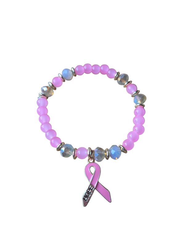 Pink ribbon hope armband