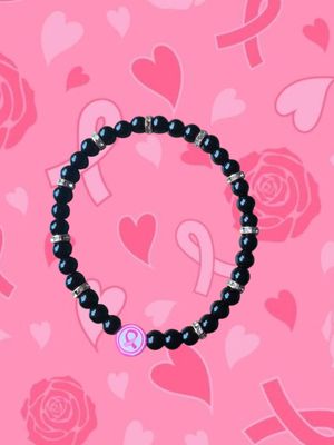 Pinkribbon armband - zwart