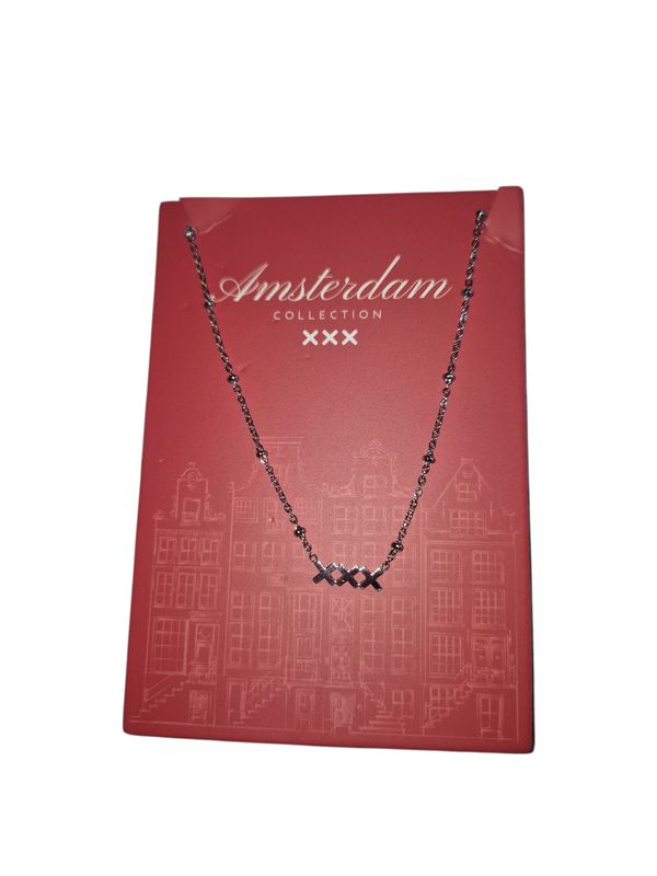 XXX Amsterdam ketting - zilver - Roestvrij staal XXX Amsterdam ketting - zilver - Roestvrij staal
