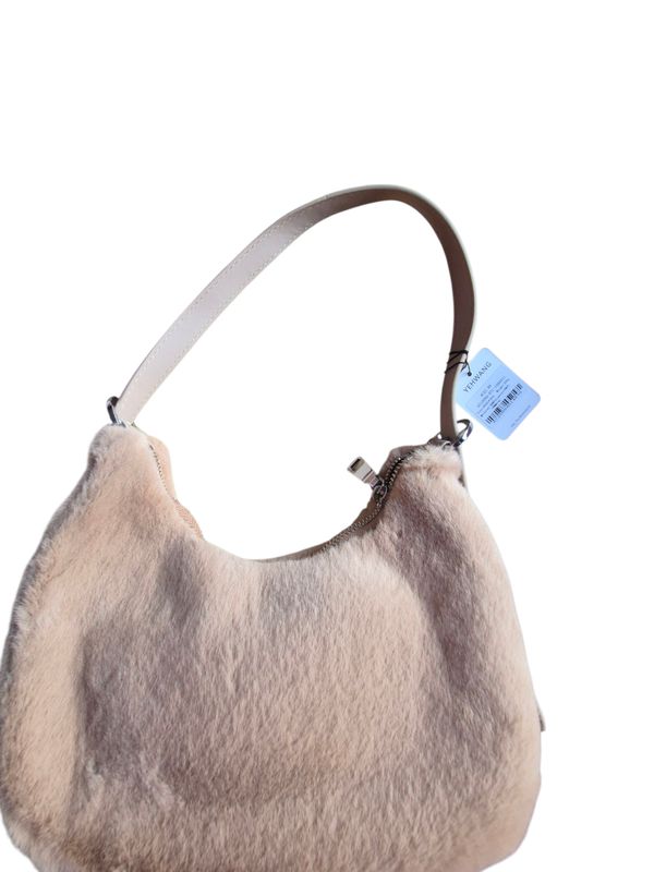 Fluffy teddy tas - beige