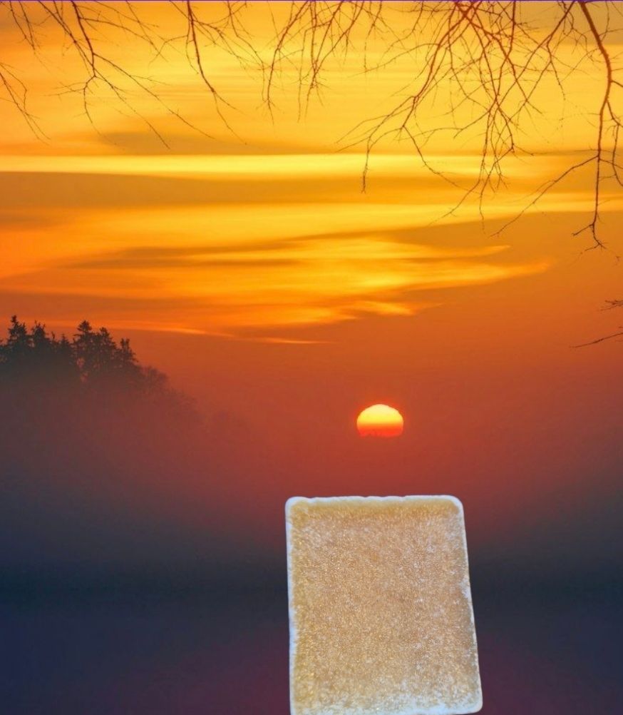 Amber blokje - happy sunset. Amber blokje - happy sunset.