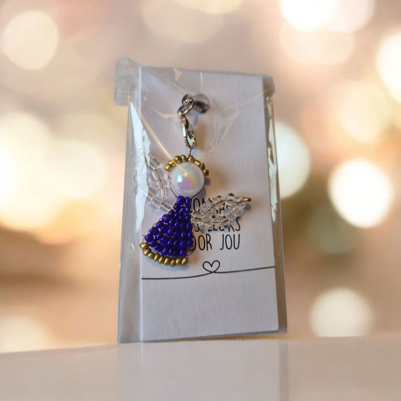 Kralen engel - kerstboom hanger - donkerblauw Kralen engel - kerstboom hanger - donkerblauw