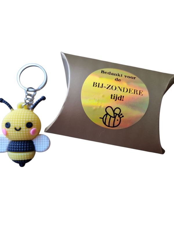 Bedankt voor de BIJ-ZONDERE tijd ? sleutelhanger cadeautje