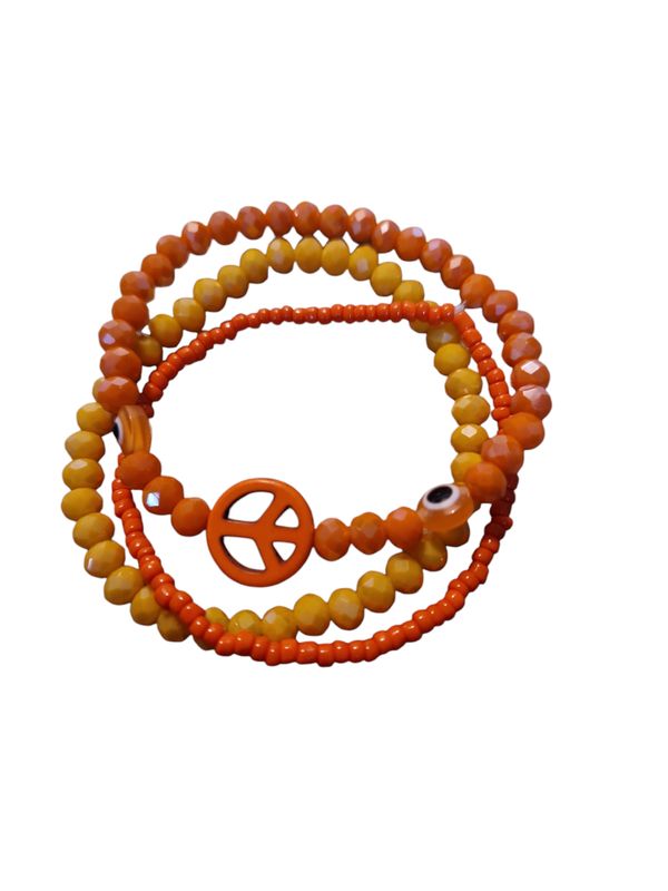 Peace armbanden set - oranje