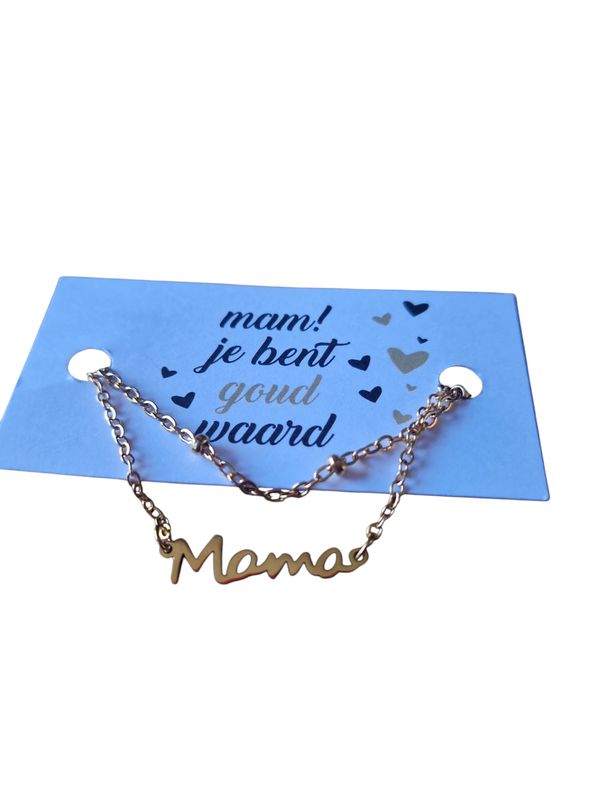 Mam je bent goud waard ♡ Dubbele armband rvs
