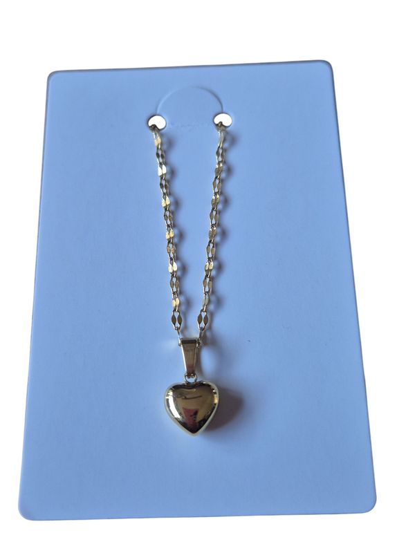 Rvs hartjes ketting - goud kleurig.