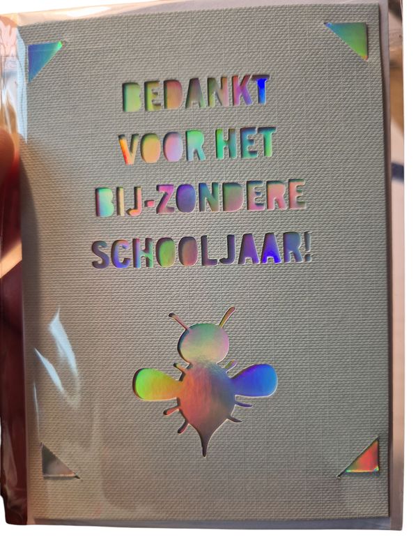 Kaart bedankt voor het BIJZONDERE schooljaar.