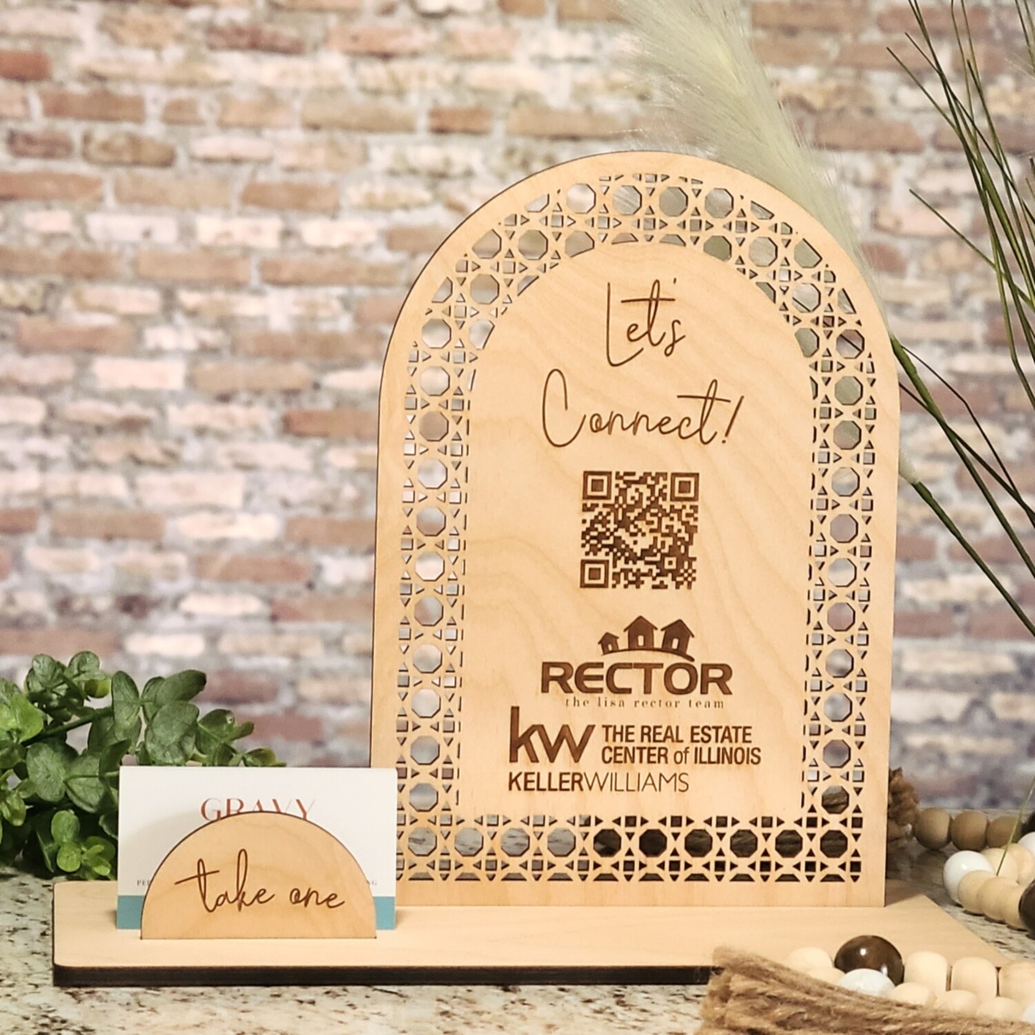 Wood Social Media QR Code Sign