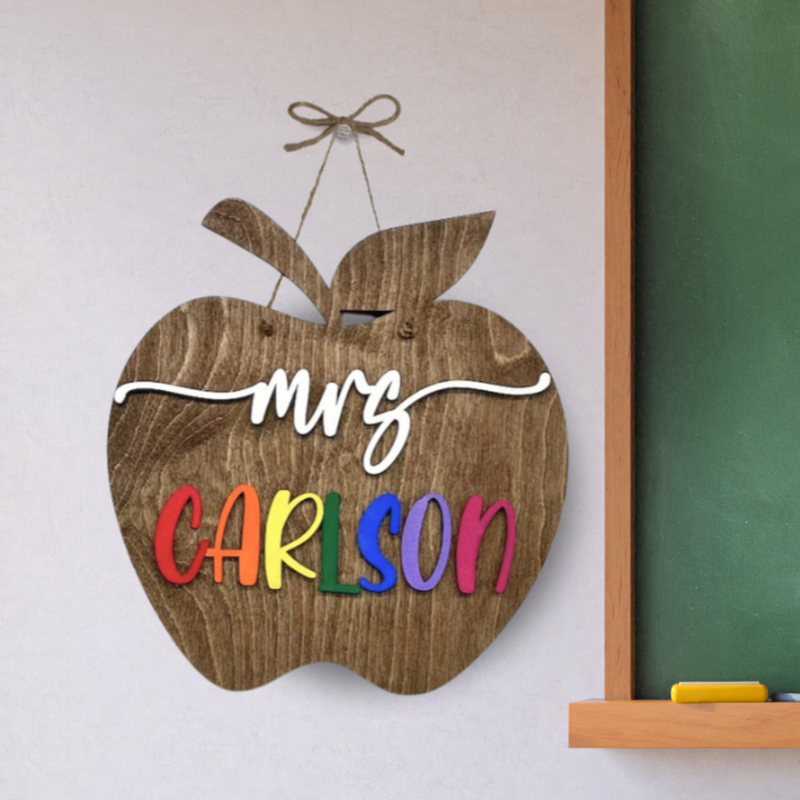 Personalized Teacher Apple Sign