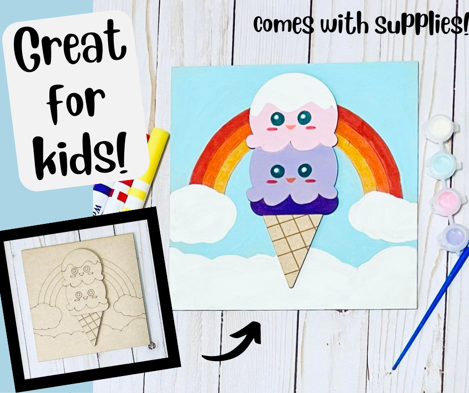 Rainbow Ice Cream Kids DIY Kit