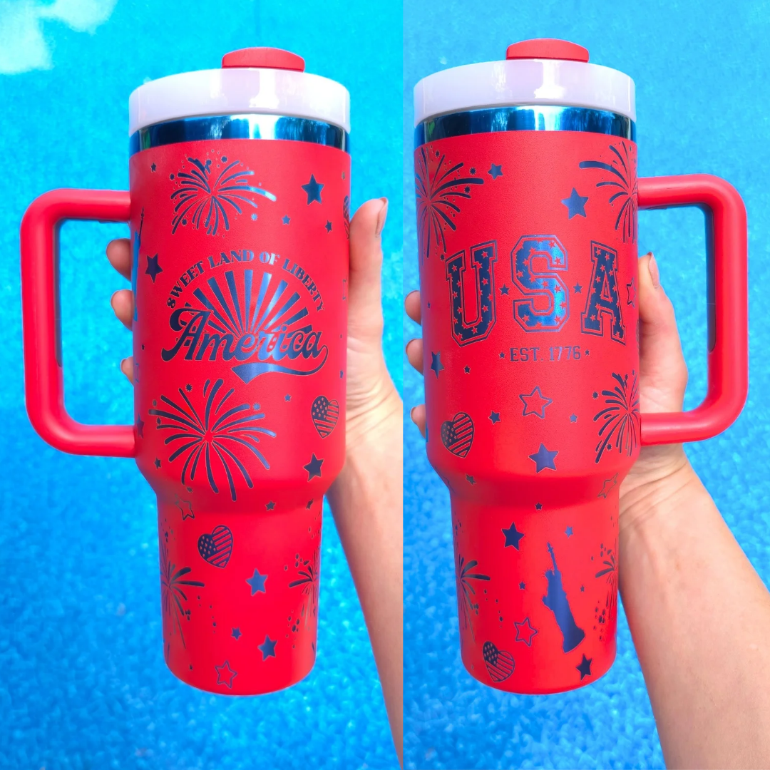 40 oz Red/Blue 4th of July Tumbler