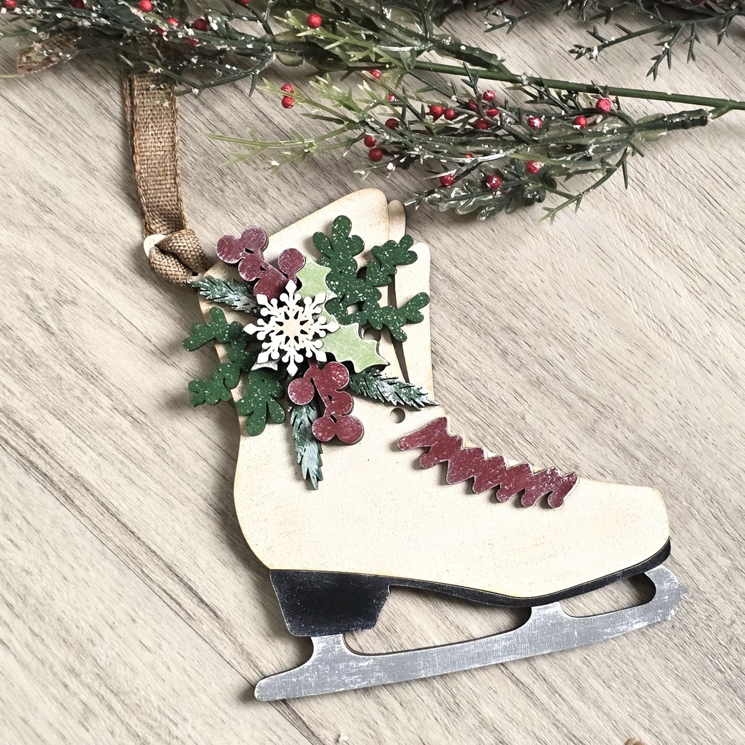 Hand Painted Vintage Skate Ornament
