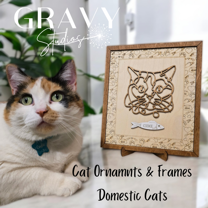 Custom Cat Ornament or Frame Domestic Cats