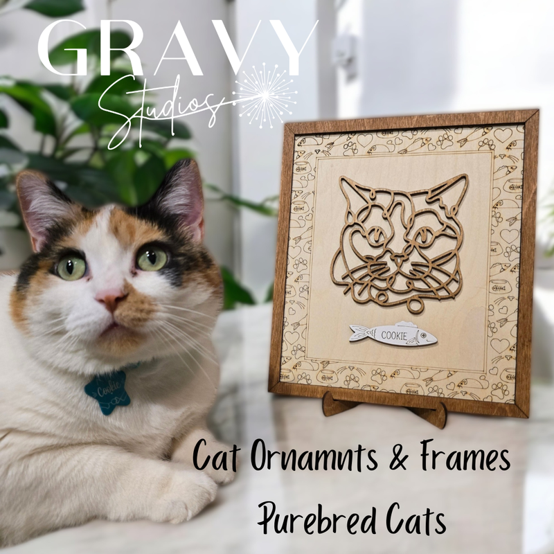 Custom Cat Ornament or Frame Purebred Cats