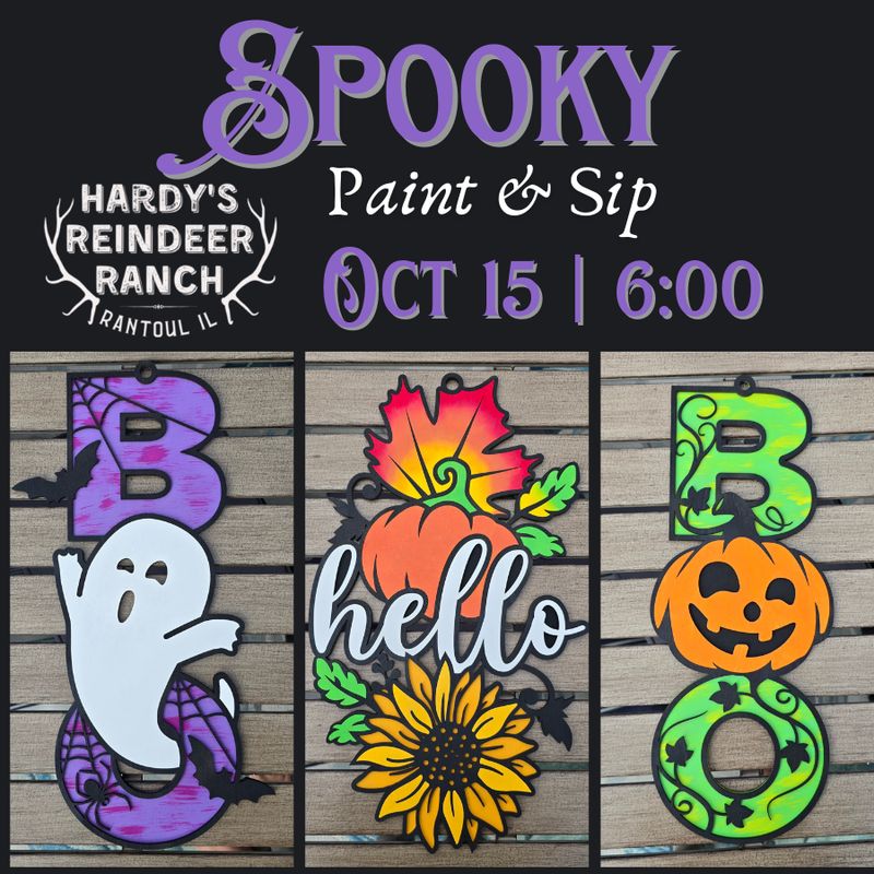Spooky Paint & Sip Hardy's Reindeer Ranch October 15
