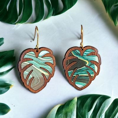 Monstera Leaf Earrings