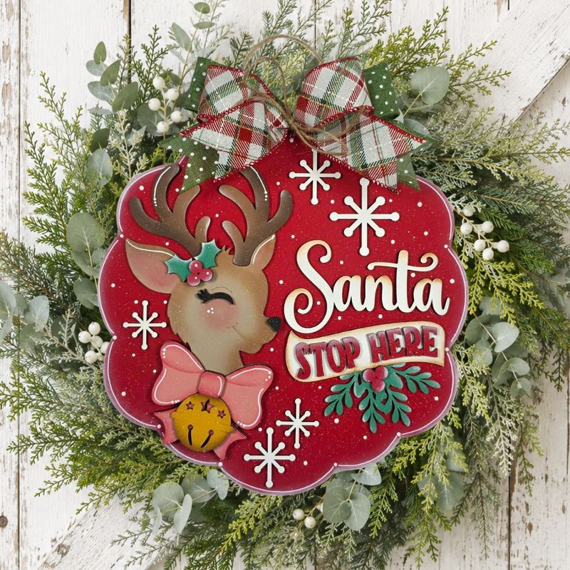 Vintage Christmas Door Sign Paint & Sip Prairie City Wine Room Dec 3
