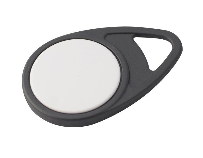 RFID Keyfob Teardrop EM4102 schwarz / Cover grau