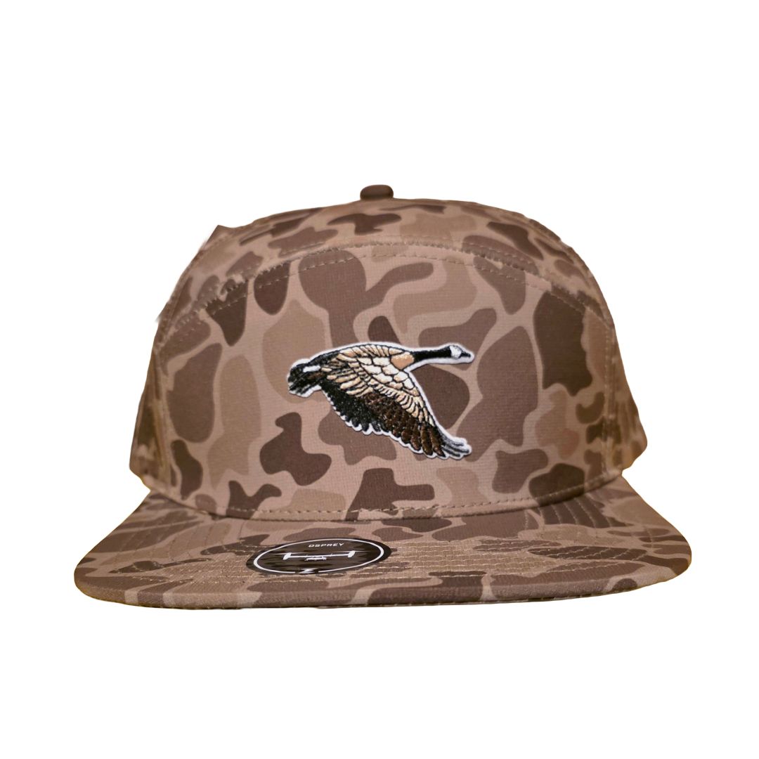 Embroider Goose / Brown Old School Camo Hat