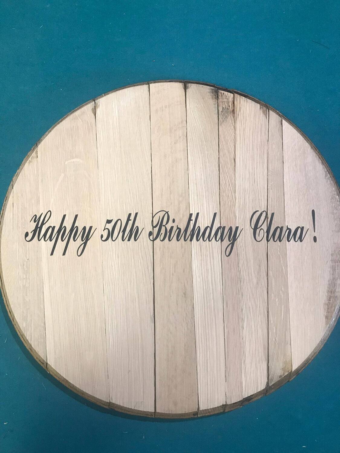 Bourbon Barrel head Birthday signing  , guestbook, wedding,  guest book