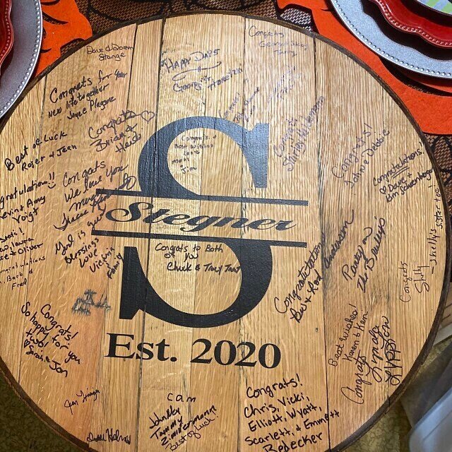 Bourbon Barrel Wedding guestbook