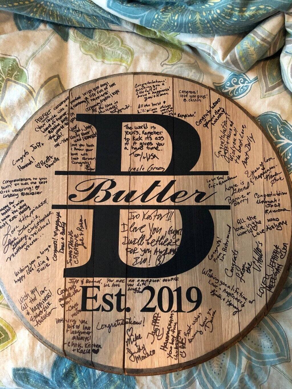 Bourbon Barrel Wedding guestbook
