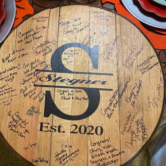 Bourbon Barrel Wedding guestbook