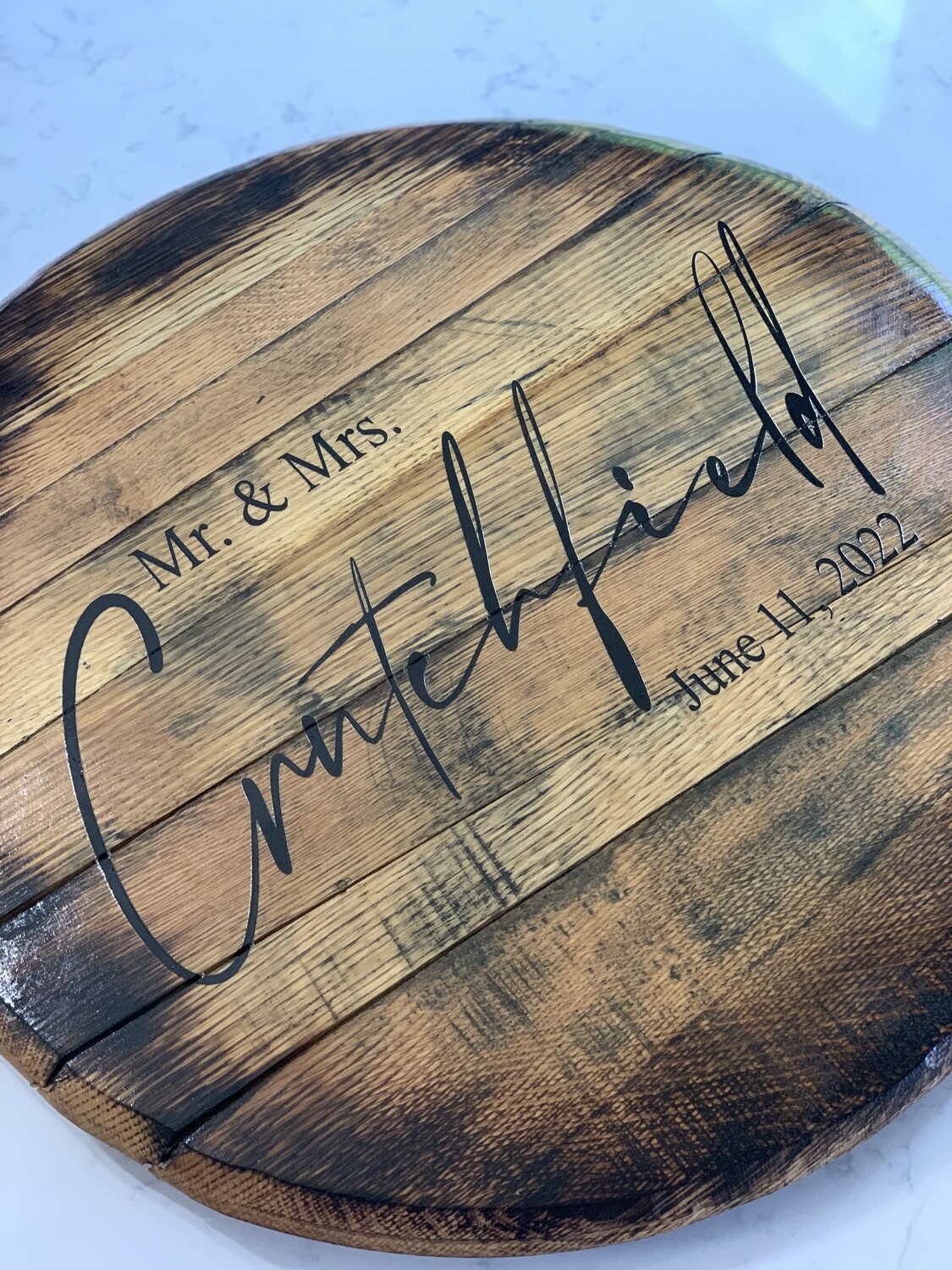 Bourbon Barrel Wedding guestbook
