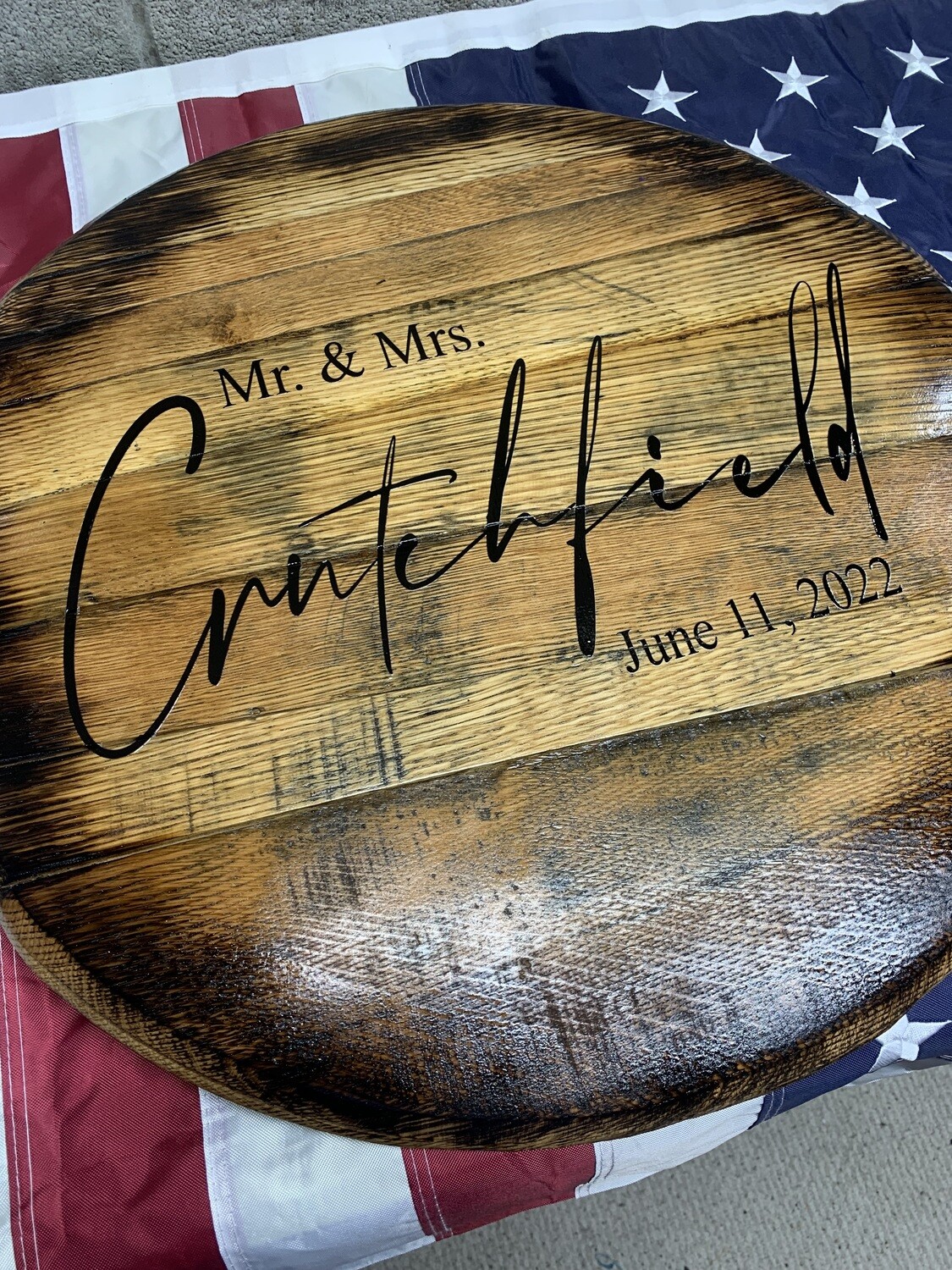 Bourbon Barrel Wedding guestbook