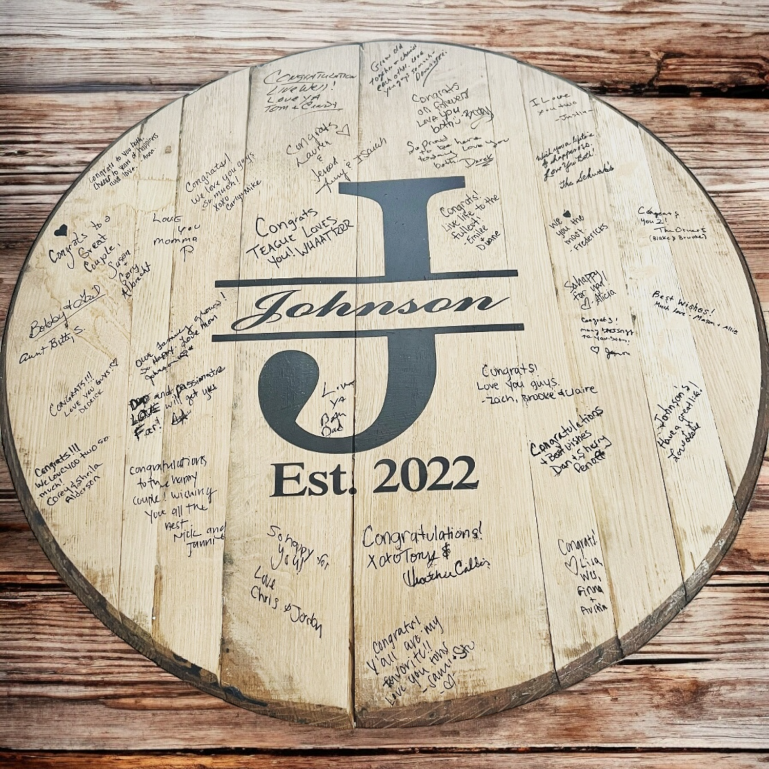 Bourbon Barrel Wedding guestbook