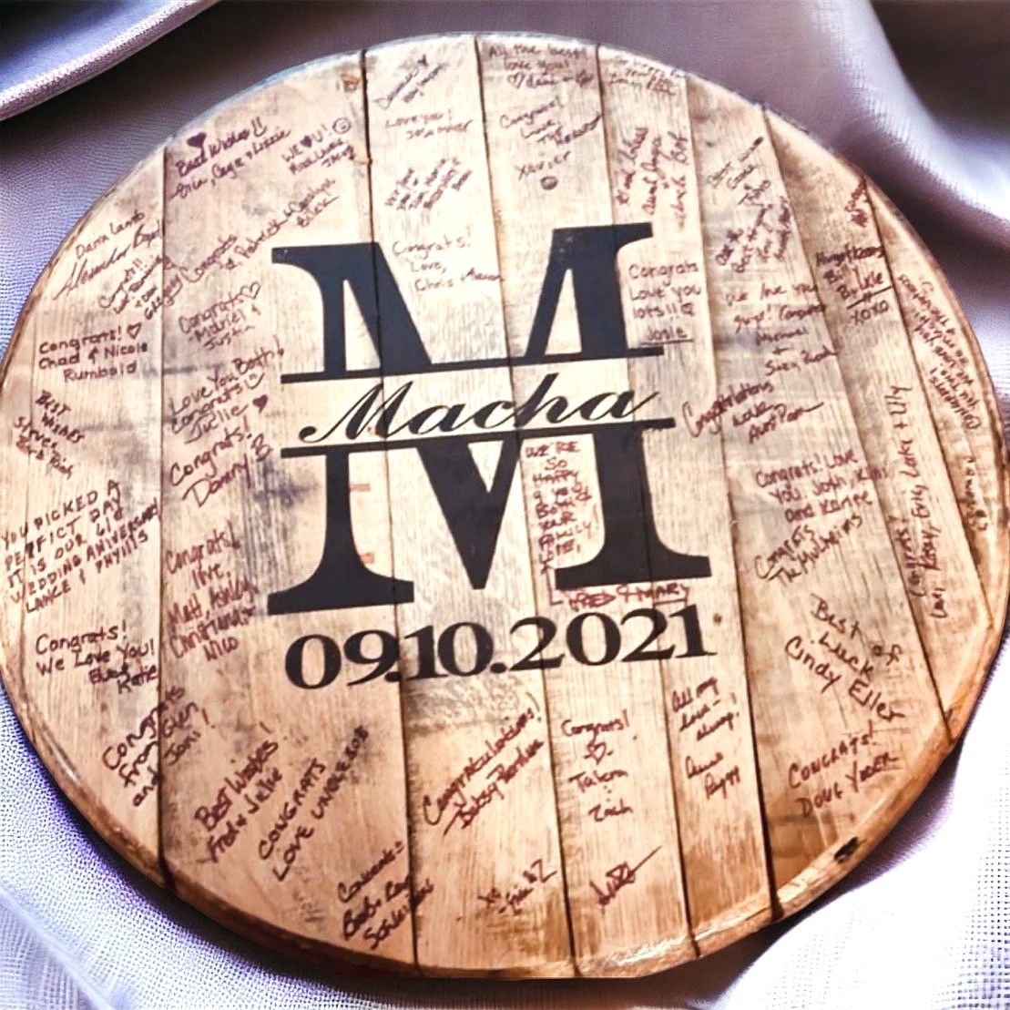Bourbon Barrel Wedding guestbook